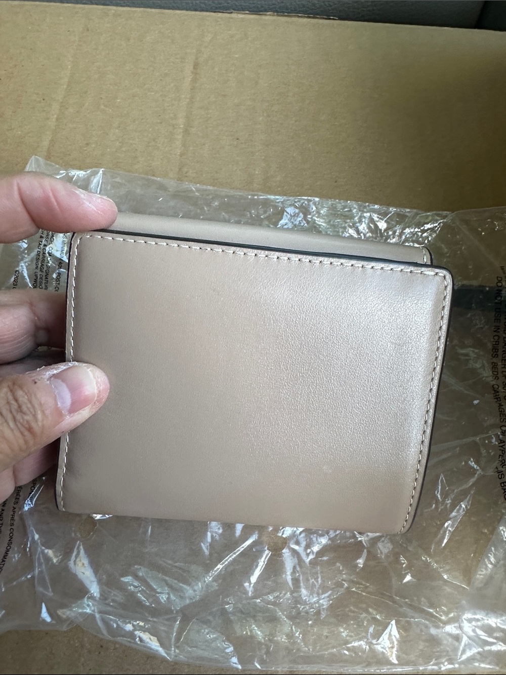 Coach Pebble Leather Compact Wallet - Taupe - Picture 2 of 3